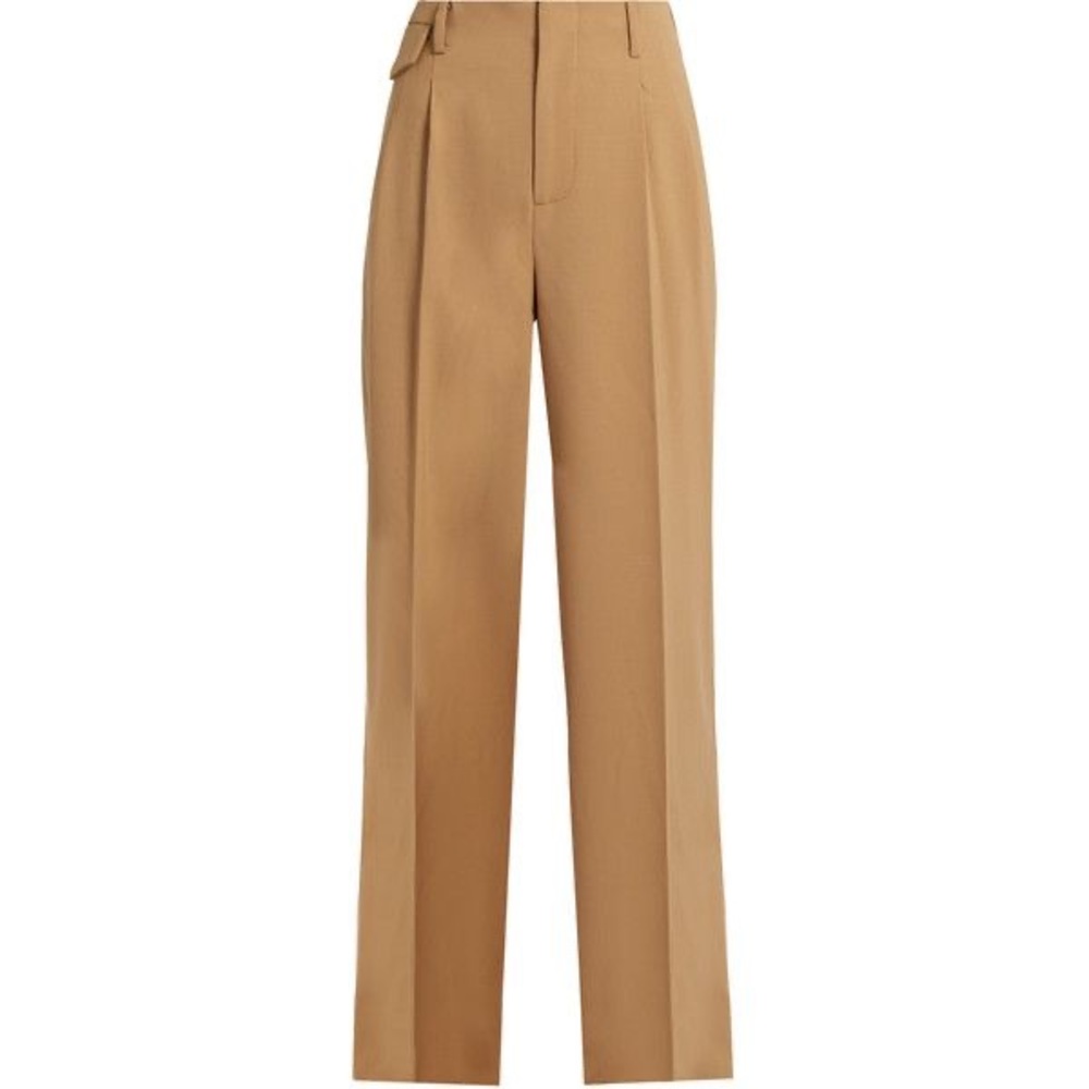 Nili Lotan Camel Wide Leg Trousers